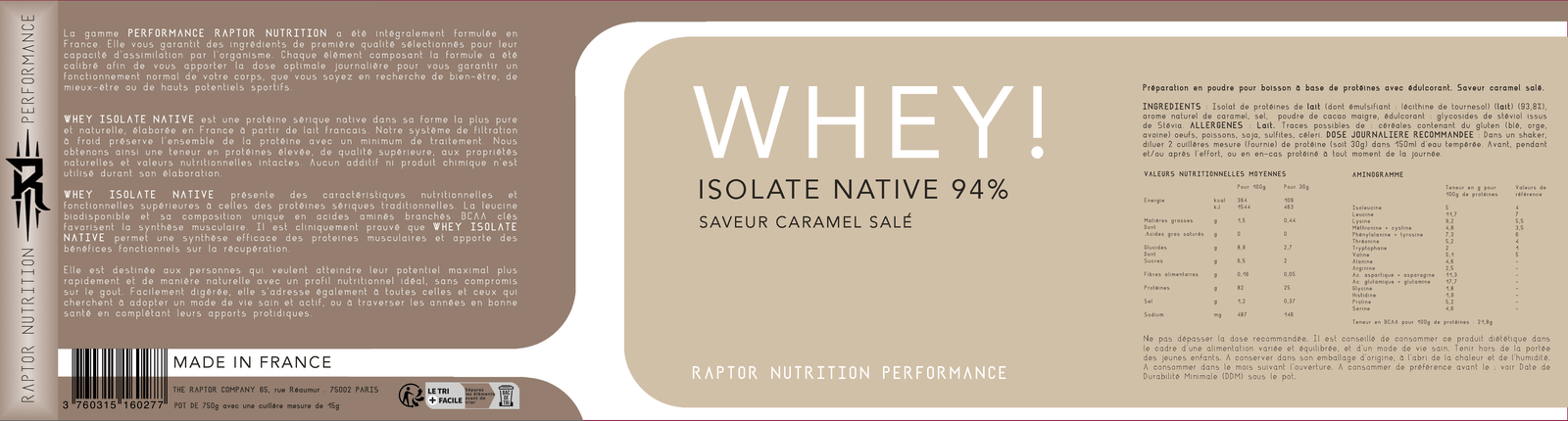 Whey Isolate Native 94% - Issue du lait 100% français